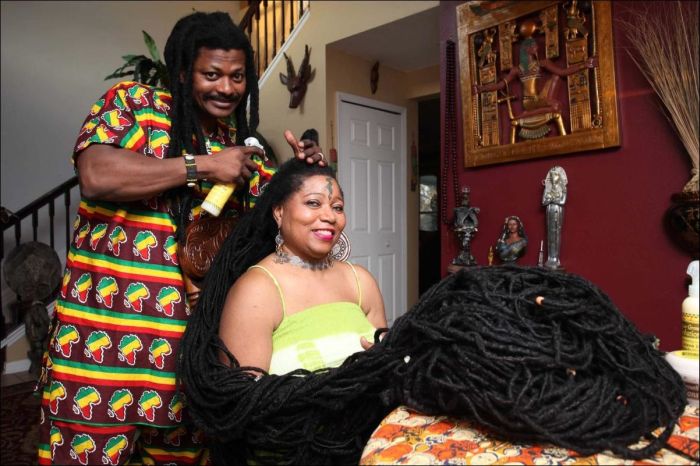 Обладательница самых длинных в мире волос Аша Мандела по прозвищу Раста-Рапунцель вышла замуж (6 фото)