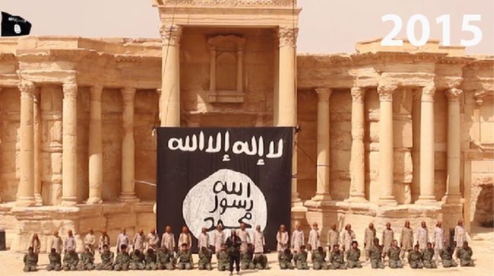 Пальмира в 2015 и сейчас (2 фото)