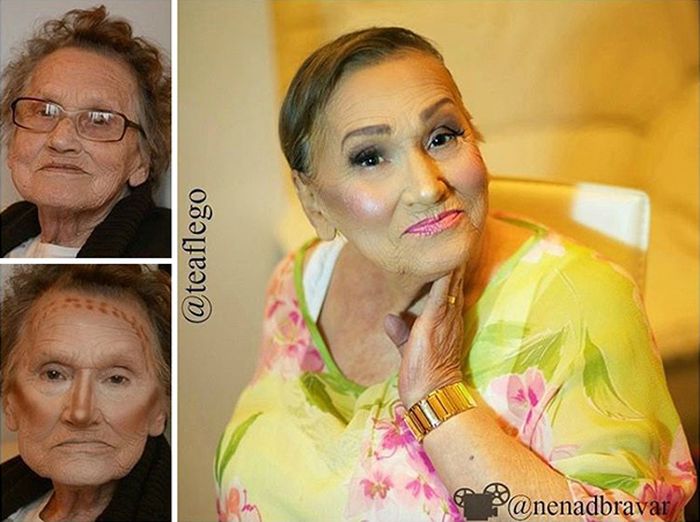 Макияж позволил 80-летней бабушке помолодеть на 20 лет (5 фото)