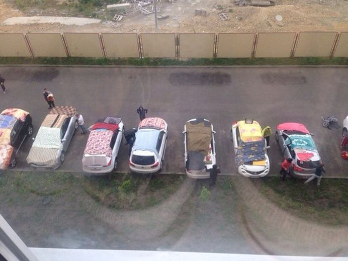 Как ставропольцы спасали свои автомобили от града (19 фото)