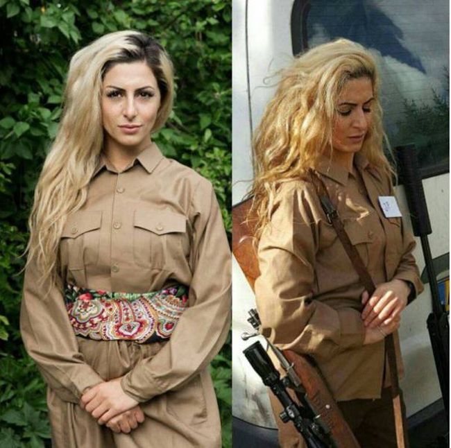 Девушка курдского происхождения бросила учебу в Дании ради борьбы с ИГИЛ (18 фото)
