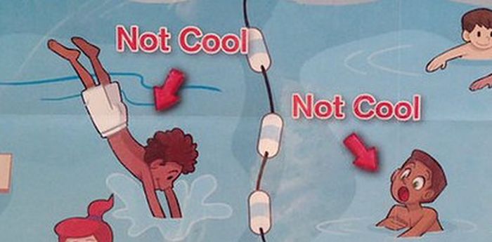 Красному Кресту пришлось извиняться за расистские плакаты с правилами поведения в бассейне (3 фото)