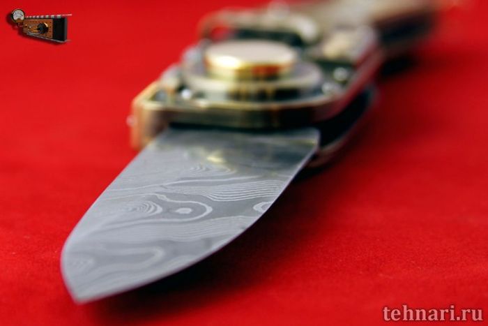 Электромеханический раскладной нож в стиле стимпанк (27 фото + видео)
