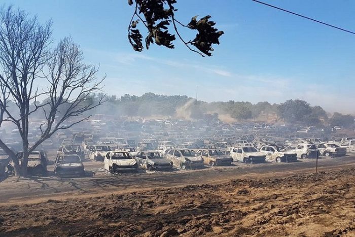 В Португалии на парковке музыкального фестиваля Андансаш сгорели 422 автомобиля (10 фото + видео)