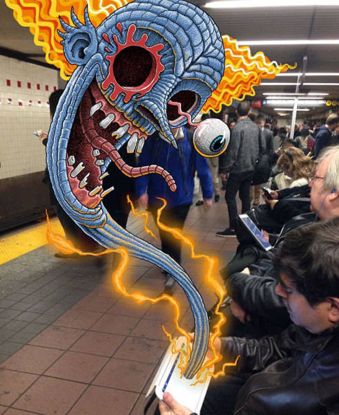 Монстры в нью-йоркском метро (45 фото)