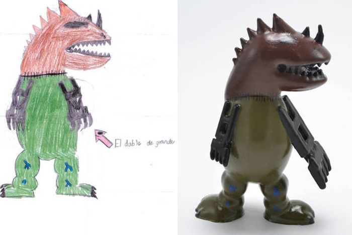 Игрушки, напечатанные на 3D-принтере по мотивам детских рисунков (27 фото)