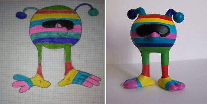 Игрушки, напечатанные на 3D-принтере по мотивам детских рисунков (27 фото)