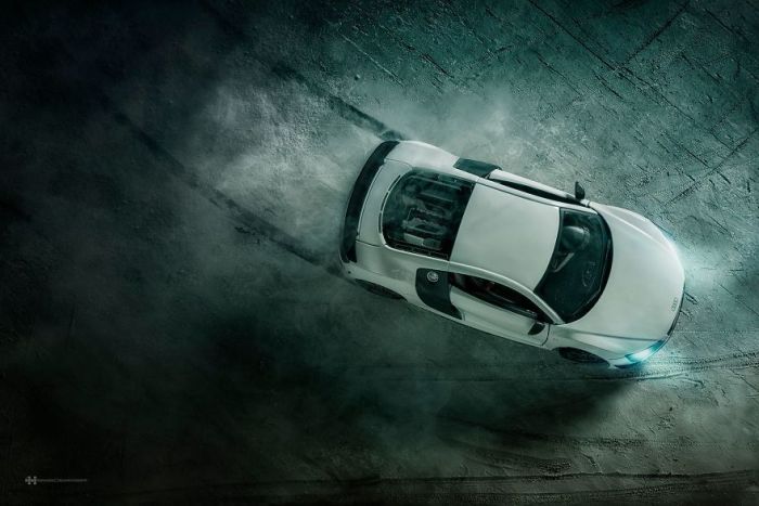 Фотограф сделал рекламные снимки Audi R8 с помощью игрушечной модели (8 фото)