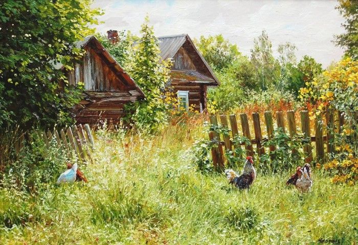 Деревенские пейзажи Татьяны Черных (14 фото)
