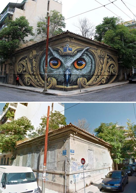 Как уличные художники преображают здания (23 фото)