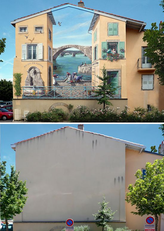 Как уличные художники преображают здания (23 фото)