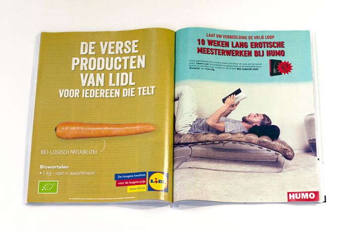 Необычная реклама на страницах бельгийского журнала (8 фото)