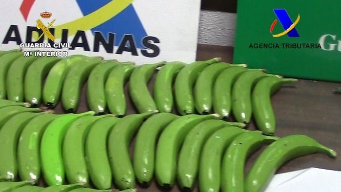 Испанская полиция обнаружила партию кокаина, спрятанную в поддельных бананах (6 фото)