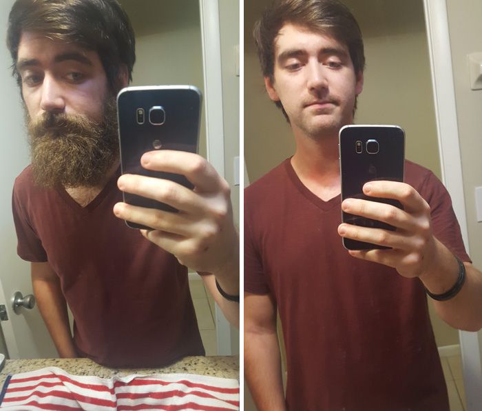 Мужчины сбривают бороду (22 фото)