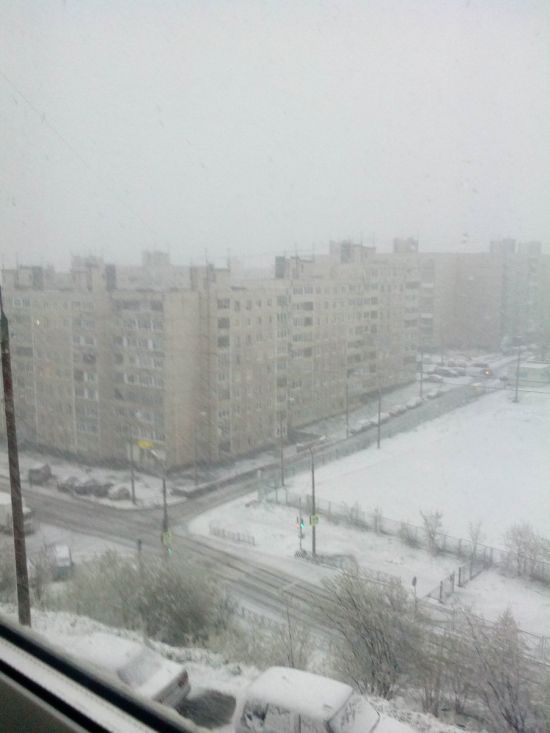 Снегопад в Мурманской области (14 фото + видео)