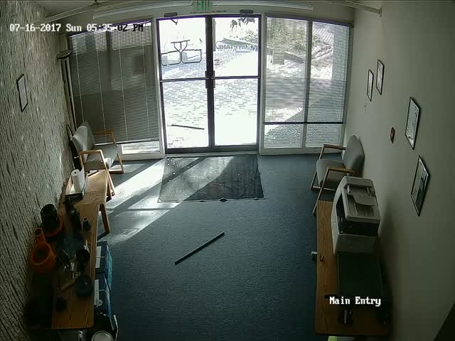 «Вандал» разбил двери офиса