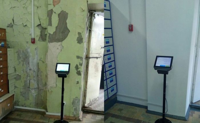 В Омске закончился ремонт почтового отделения, которое раскритиковали пользователи сети (2 фото)