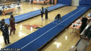 Фейлы гимнастов и акробатов  (15 гифок)