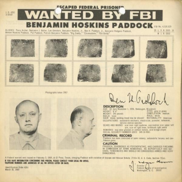 Отец стрелка из Лас-Вегаса Стивена Пэддока был самым разыскиваемым преступником США (3 фото)