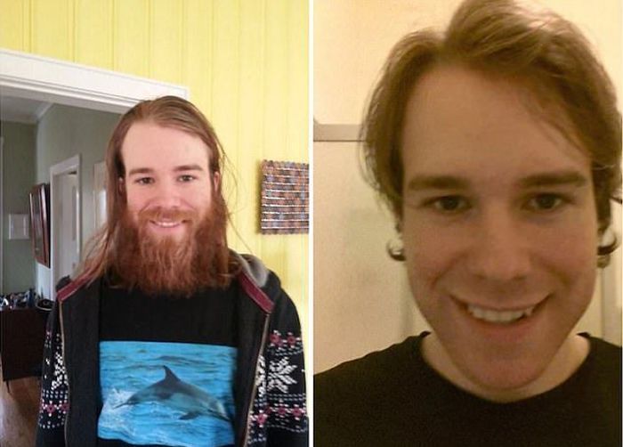 Мужчины сбривают бороды (18 фото)