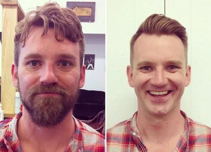 Мужчины сбривают бороды (18 фото)