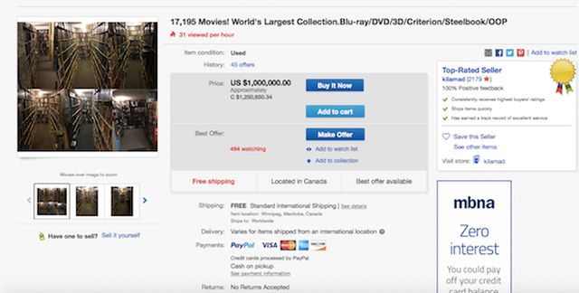 На интернет-аукционе продают коллекцию фильмов за 1 млн долларов (7 фото)