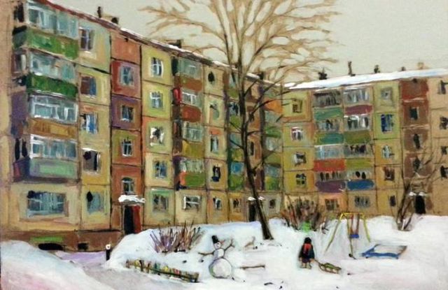 Российские хрущевки в картинах Ильгиза Гимранова (17 рисунков)