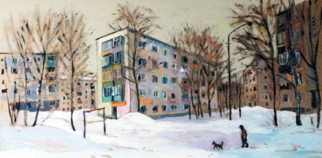 Российские хрущевки в картинах Ильгиза Гимранова (17 рисунков)