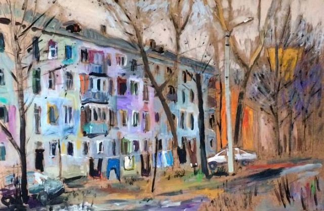 Российские хрущевки в картинах Ильгиза Гимранова (17 рисунков)