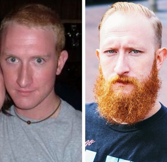 Мужчины с бородой и без (19 фото)