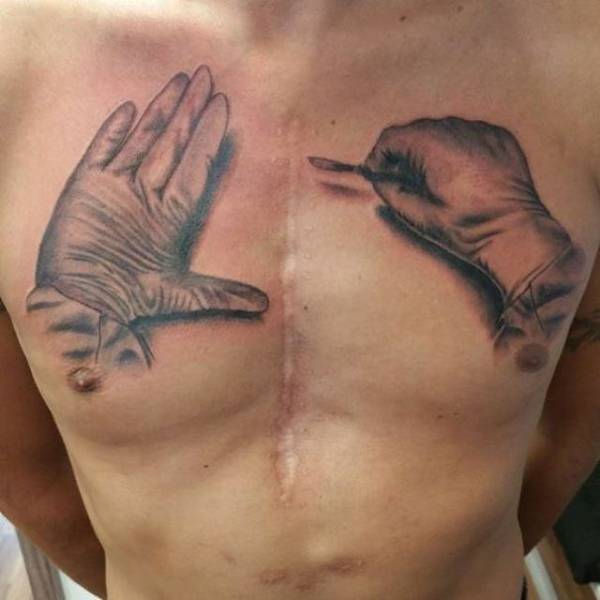 Татуировки, скрывающие и преображающие шрамы (26 фото)