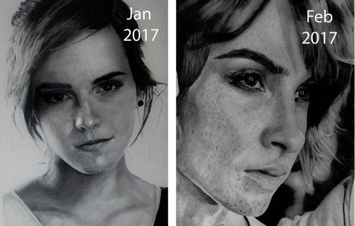 Прогресс художника в течение трех лет (6 фото)