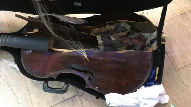 Авиакомпания Alitalia уничтожила старинный музыкальный инструмент скрипачки Мирны Херцог (4 фото)