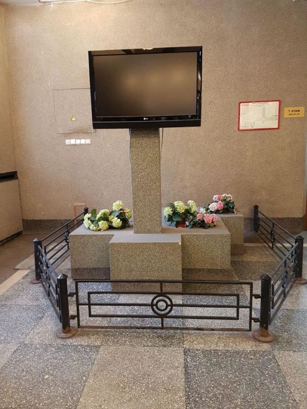 «Могила» телевизора в здании администрации Санкт-Петербурга (фото)
