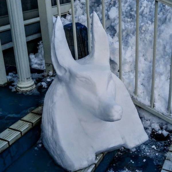Снежные скульптуры на улицах Токио (40 фото)