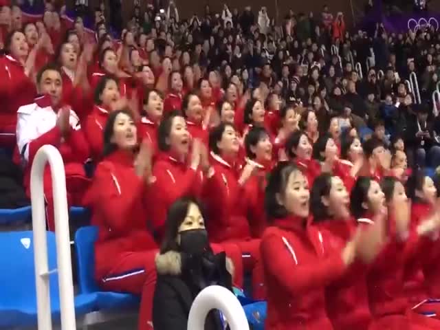 Группа поддержки из КНДР на Олимпиаде