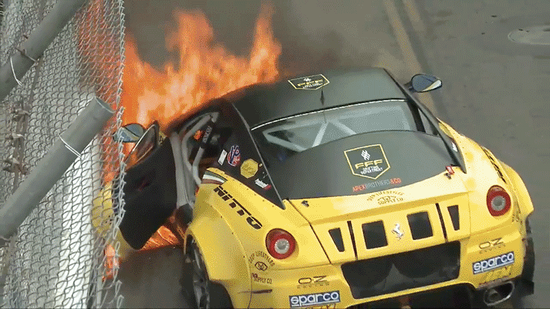 Неудачный дебют Ferrari 599 GTB Fiorano в гонке Formula Drift (6 фото)