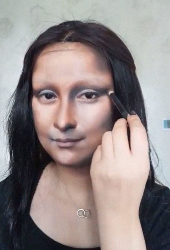 Китаянка превратила себя в живую Мона Лизу (16 фото + видео)