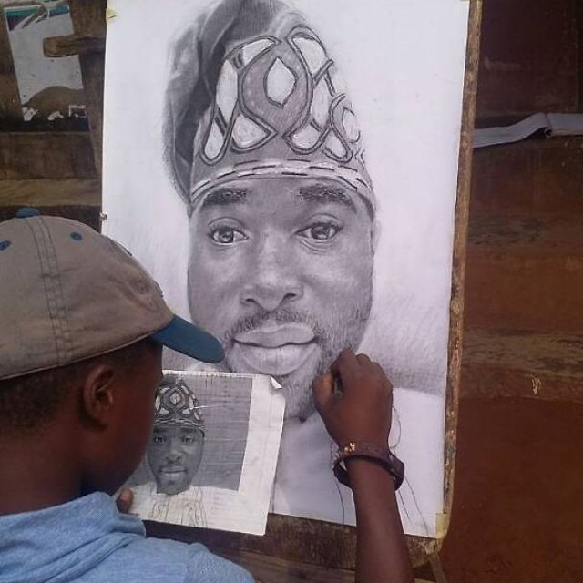 11-летний мальчик из Нигерии создает гиперреалистичные рисунки (17 фото)