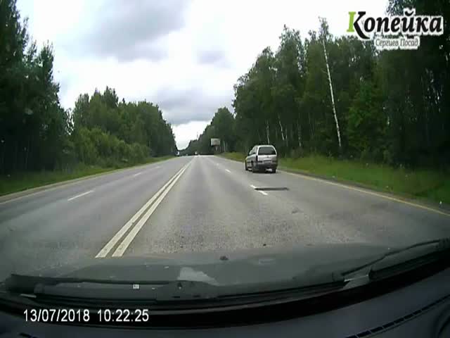Водитель попытался убедить &quot;свиней&quot; не мусорить на трассе