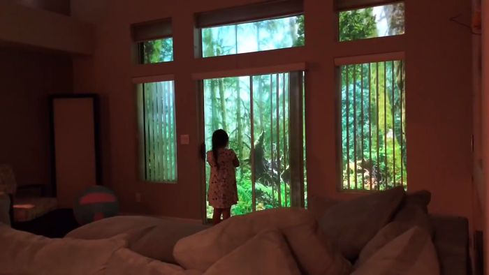 Сюрприз для дочки: окно с динозаврами (7 фото + видео)