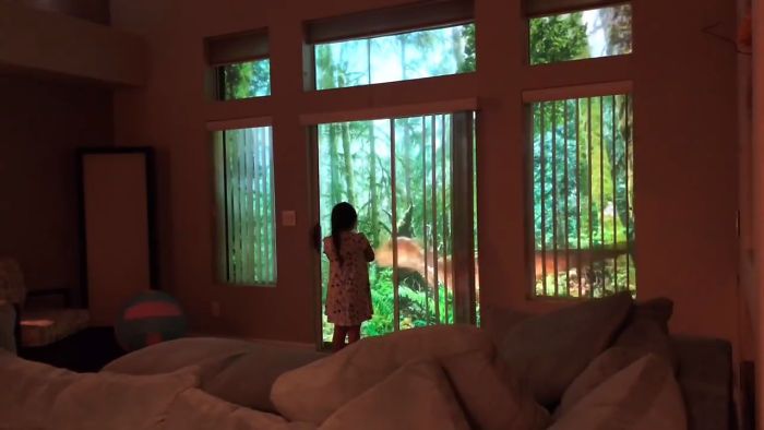 Сюрприз для дочки: окно с динозаврами (7 фото + видео)