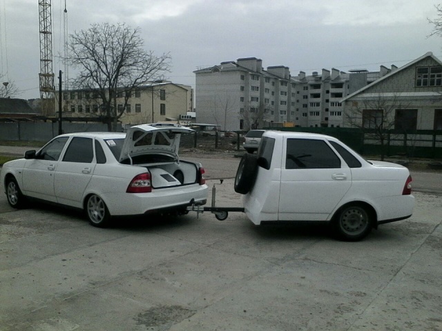 Полторы "Приоры" или прицеп из половины автомобиля (5 фото)