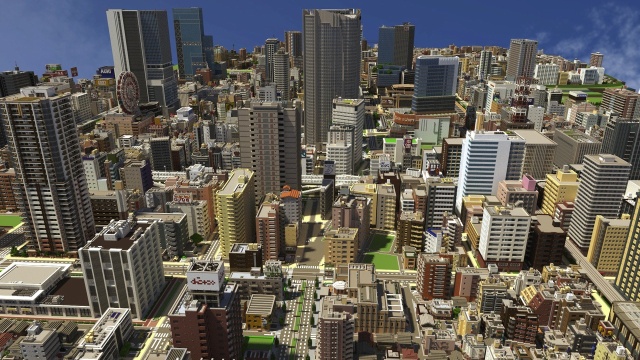 Японский геймер построил удивительно детализированный мегаполис в Minecraft (4 фото)