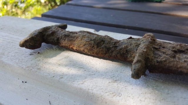 Девочка из Швеции нашла старинную реликвию на озере (4 фото)