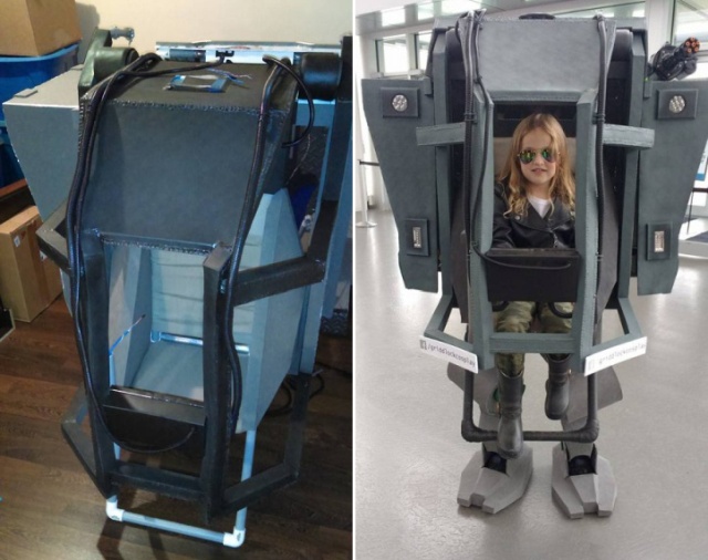 Отец собрал крутой костюм в виде робота для своей дочки (22 фото)
