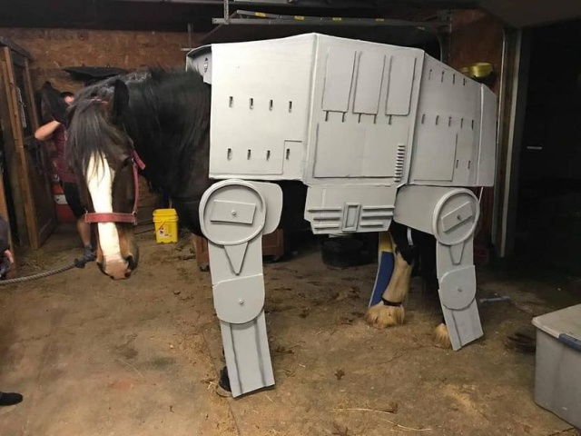 Хозяин превратил свою лошадь в AT-AT Walker из "Звездных войн" (6 фото)