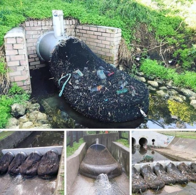В Австралии водоемы защищают от мусора при помощи специальных сетей (3 фото)
