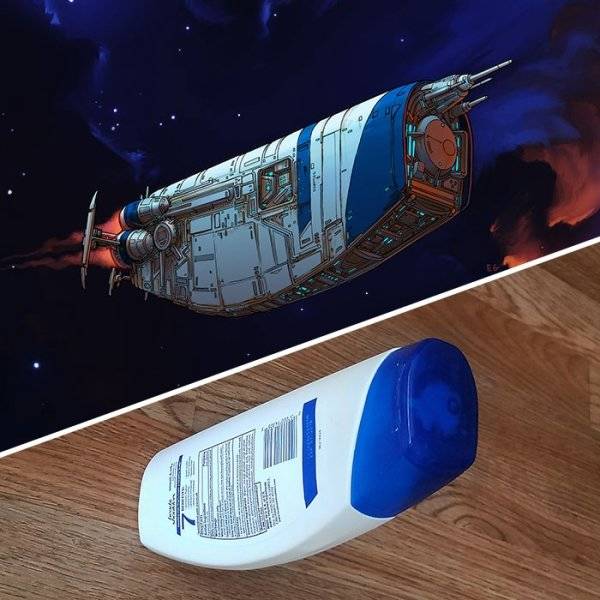 Космические корабли из обычных предметов (17 фото)