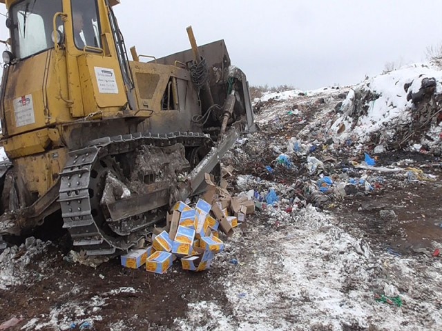 Почти 3 тонны запрещенного к ввозу в Россию сыра было уничтожено в Белгородской области (3 фото)